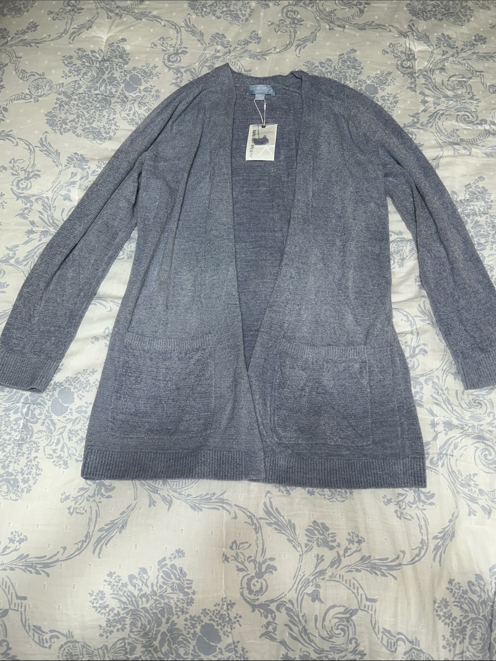 NWT Barefoot Dreams Lightweight Open-Front Cardigan with Pockets